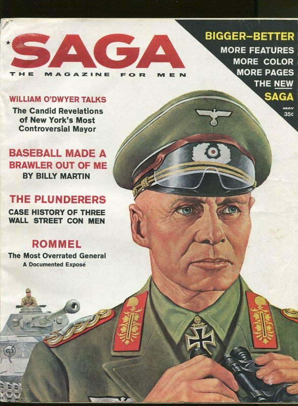 SAGA MAGAZINE MAY 1961-ERWIN ROMMEL-CHEESECAKE-FN/VF