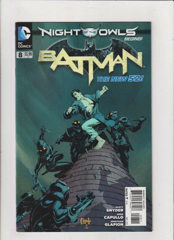 Batman #8 VF+ 8.5 DC Comics 1st Print 2012 New 52 Night of the Owls, Capullo