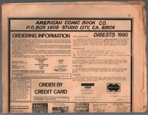 American Comic Book Co Pulp/Digest Catalog 1980-newspaper-folded-12 pages-VF