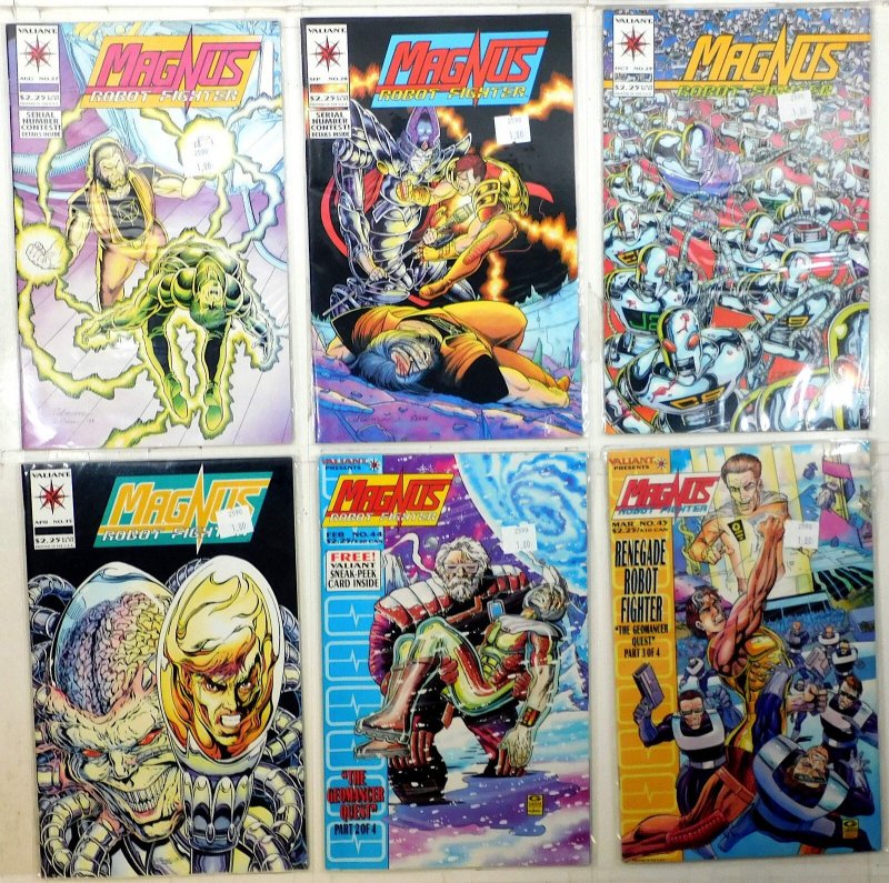 Magnus Robot Fighter Lot 6 #27, 28, 29, 35, 44, 45 1993 Valiant Comics