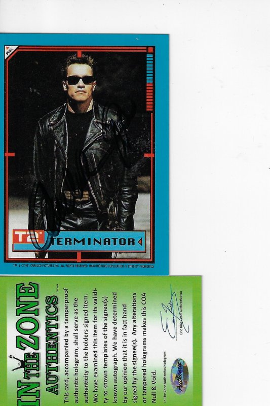 1991 Topps Terminator 2: Judgement Day Stickers #2 - ARNOLD AUTOGRAPH