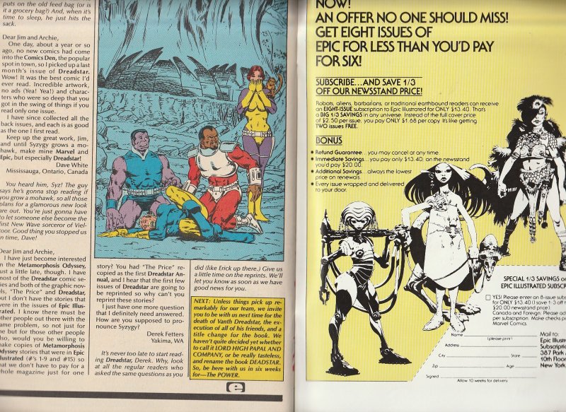 Dreadstar(Epic)#  14 Thanos creator Jim Starlin's Space Opera