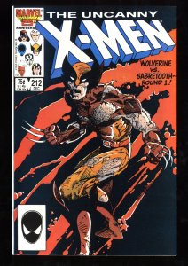 Uncanny X-Men #212 NM 9.4 Wolverine Vs. Sabretooth!