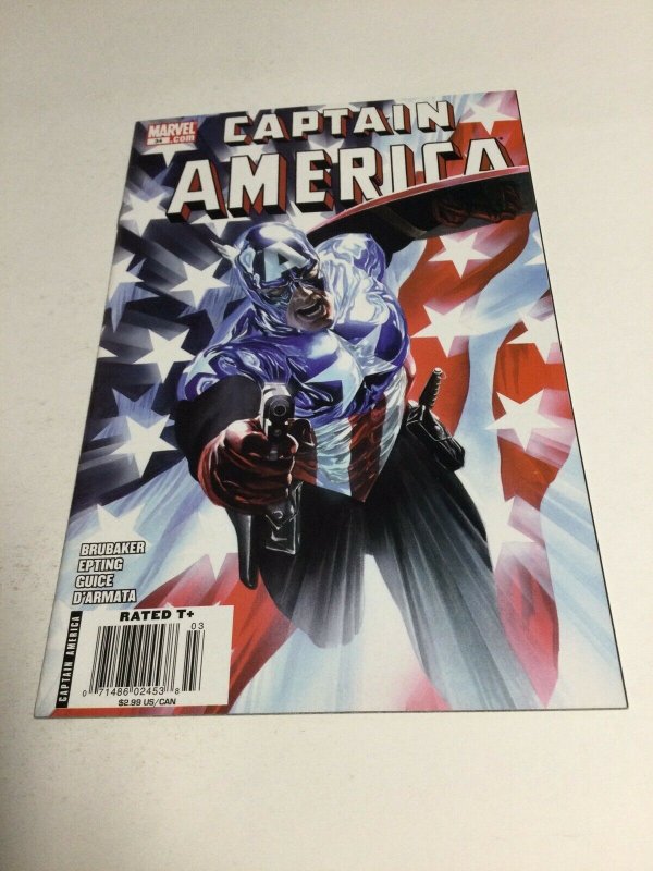 Captain America 34 Nm- Near Mint- Newsstand edition Variant Marvel