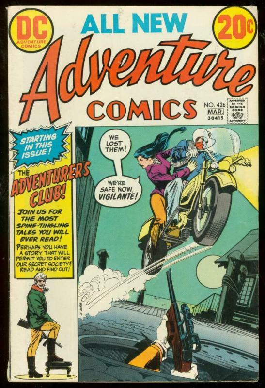 ADVENTURE COMICS #426-FIRST ADVENTURERS CLUB MOTORCYCLE FN