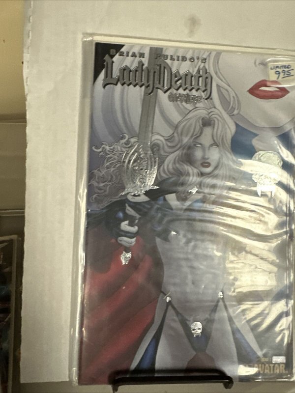 LADY DEATH SACRILEGE 2  PLATINUM FOIL  ED.  LTD. TO 500 AVATAR COMICS 