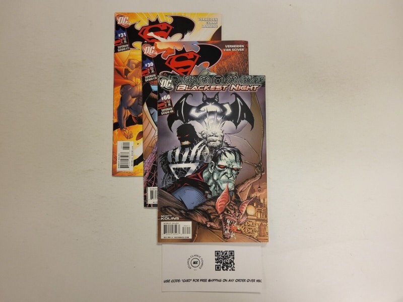 3 Superman Batman DC Comic Books #30 31 66 Blackest Night 36 TJ16