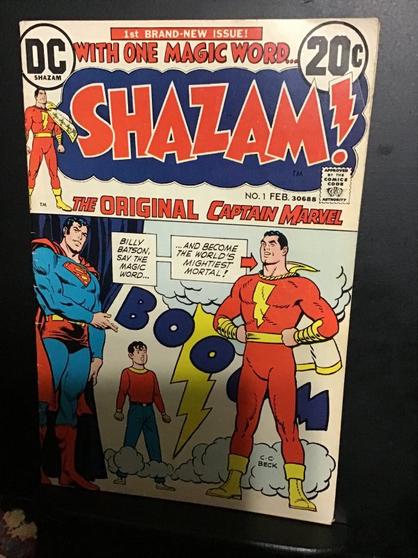 Shazam! #1 (1973) first issue Captain Marvel key! Mid high grade FN/VF Wow!