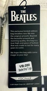 ?~RARE~THE BEATLES~Drop T Logo Large Leatherette Bag by VISIONAIR/APPLE~NEW~?