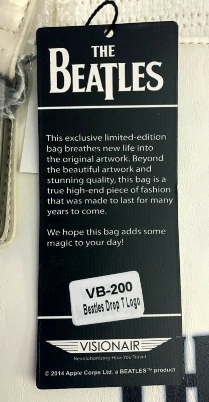 ?~RARE~THE BEATLES~Drop T Logo Large Leatherette Bag by VISIONAIR/APPLE~NEW~?