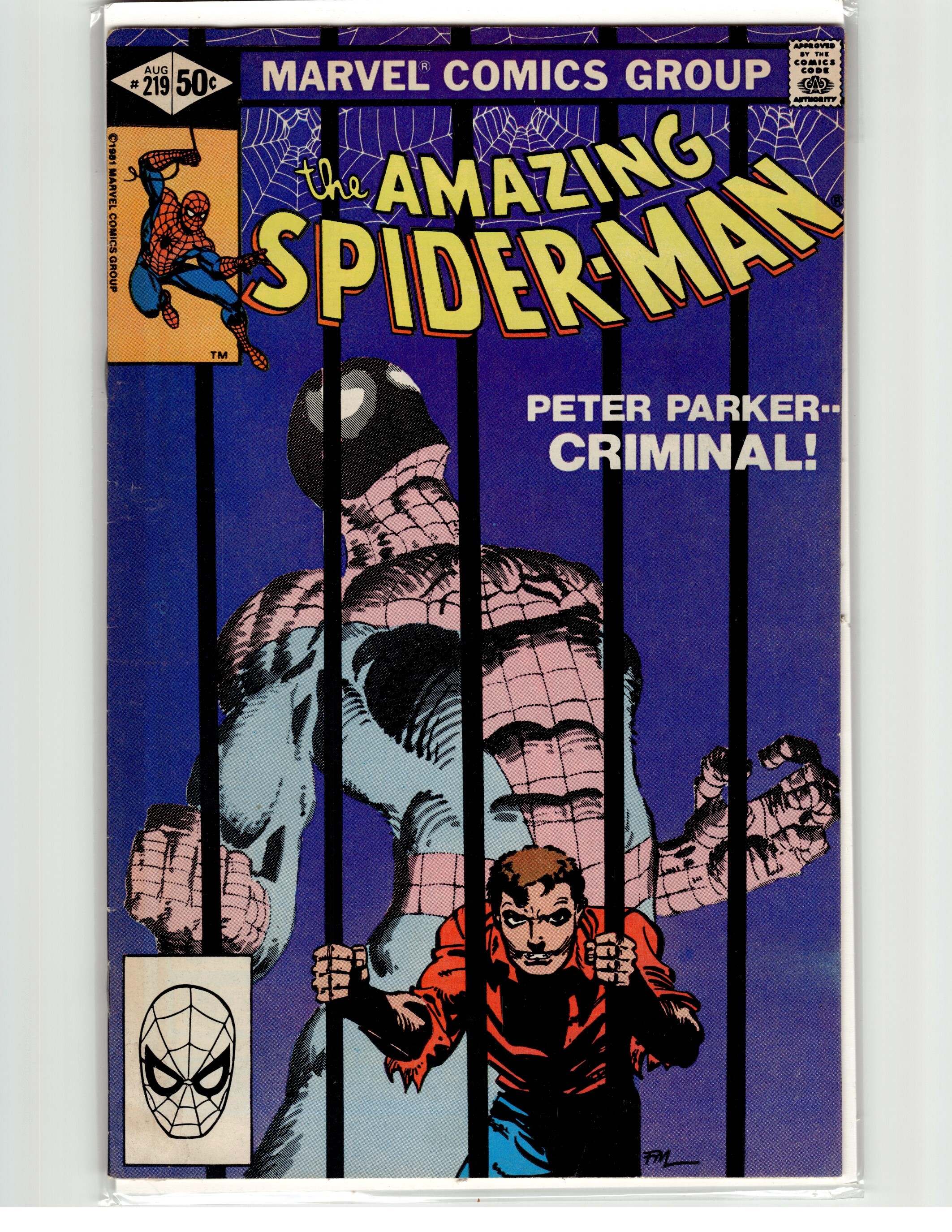 The Amazing SpiderMan 219 (1981) SpiderMan Comic Books Bronze