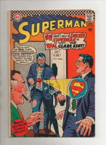 Superman #198 - The Real Clark Kent - (Grade 5.0) 1967