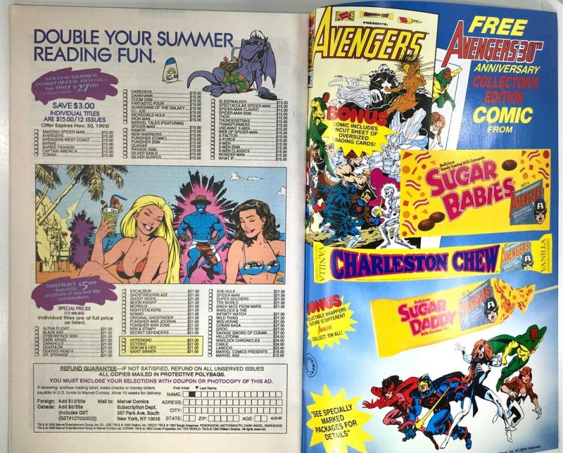 AVENGERS WEST COAST Comic Issue 99 — Roy Thomas — 1993 Marvel Universe VF+ Cond 