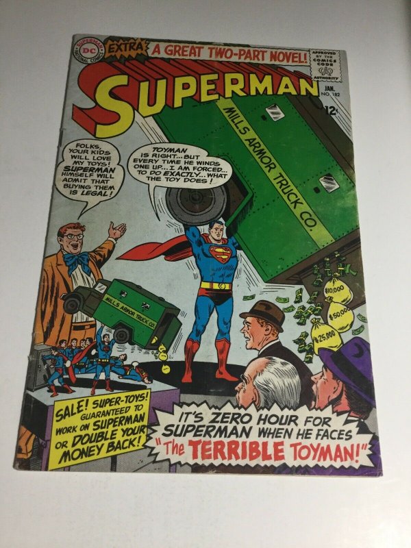 Superman 182 Vg+ Very Good+ 4.5 DC Comics