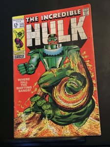 The Incredible Hulk #113 (1969) sandman versus hulk key! Mid-grade FN/VF Wow!
