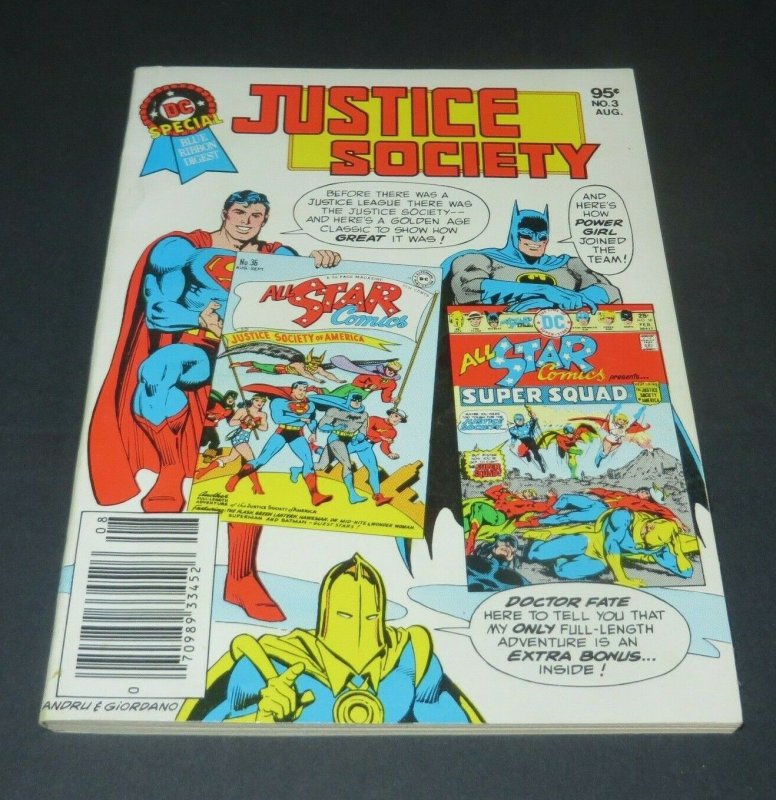 1980 Justice Society #3 VF/NM DC Blue Ribbon Digest Superman Batman Super Squad