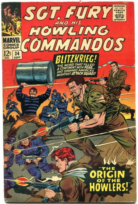 Sgt Fury #34 1966- Howling Commandos Origin issue FN+