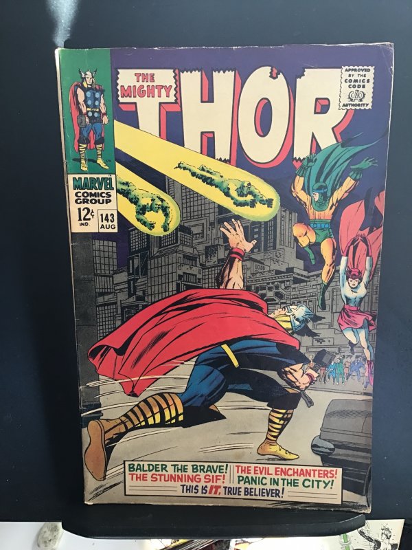 Thor #143 (1967) affordable grade enchantress key! VG+ Kirby art! Wow