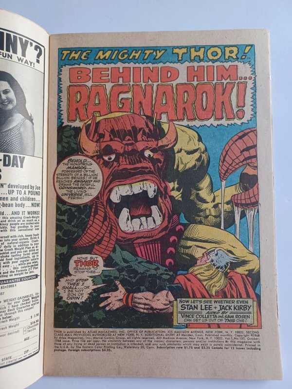 Mighty Thor #157 - Kirby - 1968 - FN/VF