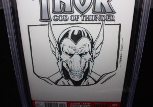 Thor: God of Thunder #1 CBCS (9.6) Signed & Sketched by Brent Peeples - 2013