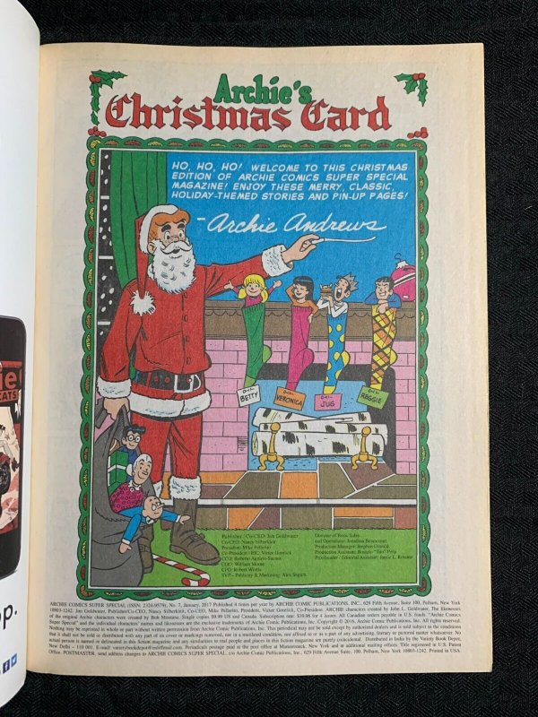 2017 ARCHIE COMICS Super Special #7 VF- 7.5 Christmas Spectacular