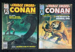 1978 SAVAGE SWORD OF CONAN Magazine #26 VG/FN 5.0 #27 VG+ 4.5 LOT of 2