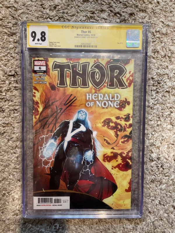 Thor #6 (2020) CGC Signature - Signed by Donny Cates