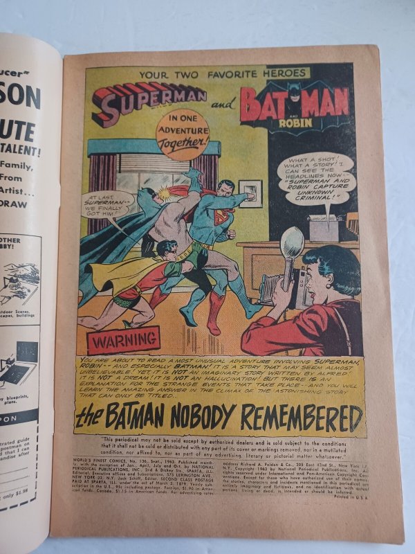 World's Finest #136 - Batman - Superman - 1963 - FN