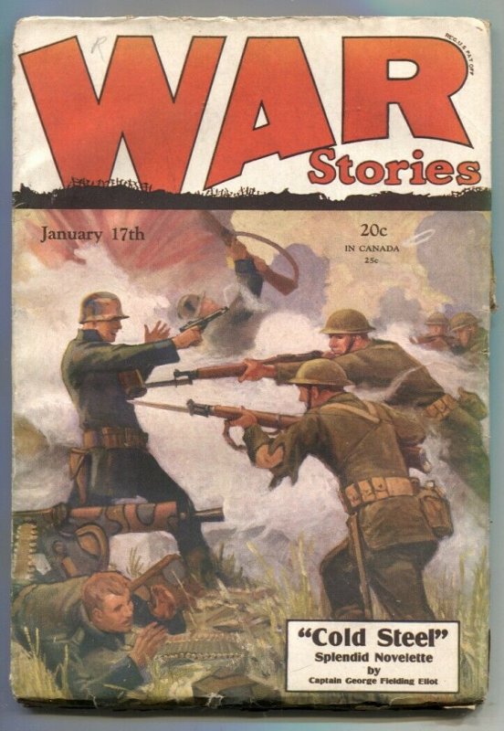 War Stories Pulp January 17 1929- Cold Steel VG-