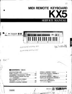 Yamaha KX5 (KX-5) Keyboard Service Manual Mauritron #2992