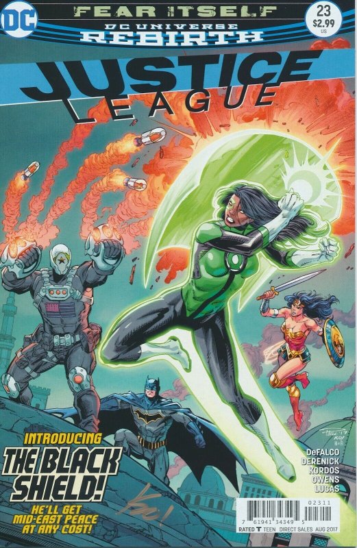 JUSTICE LEAGUE #23 SIGNED BY TONY KO KORDOS DC UNIVERSE 2017 EB204