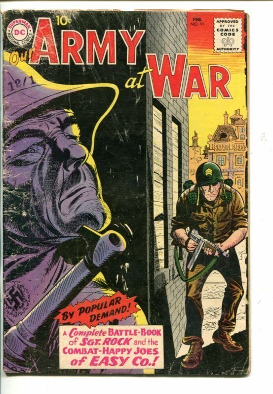 OUR ARMY AT WAR #91-1960 ALL SGT ROCK ISSUE-JOE KUBERT-good/vg