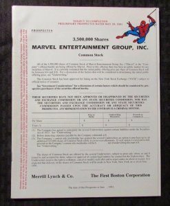1991 MARVEL ENTERTAINMENT GROUP Stock Prospectus VF 8.0