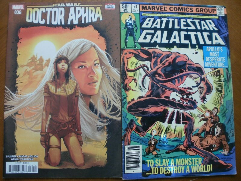 2 Marvel Comic: NEW Mint DOCTOR APHRA #36 & BATTLESTAR GALACTICA #21 (1980)