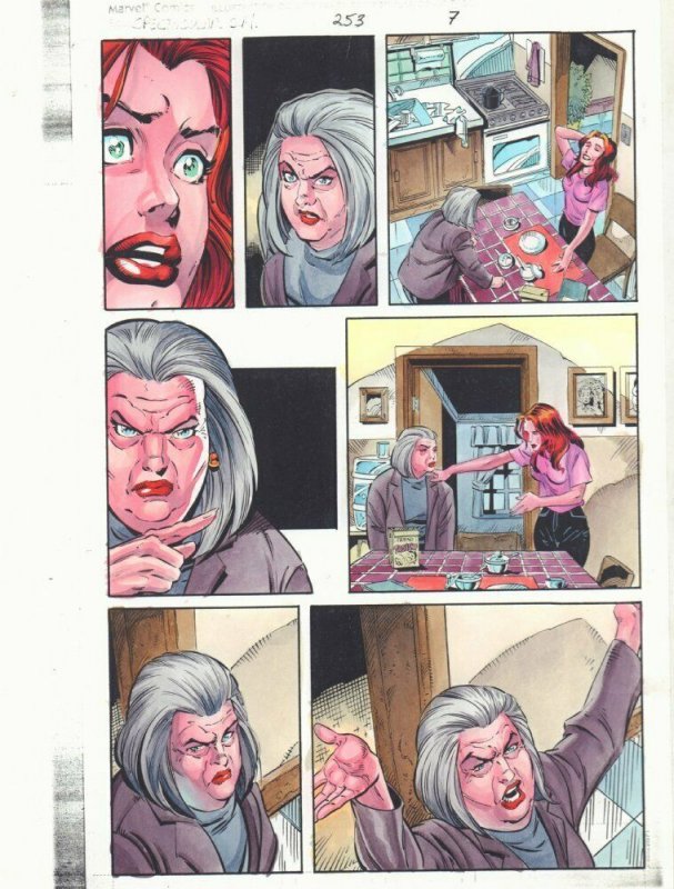 Spectacular Spider-Man #253 p.7 Color Guide Art - MJ & Anna by John Kalisz