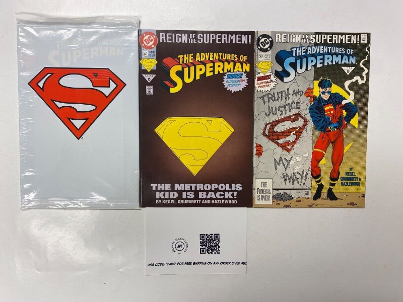 3 Adventures of Superman DC comic book #500 501 501 58 KM9