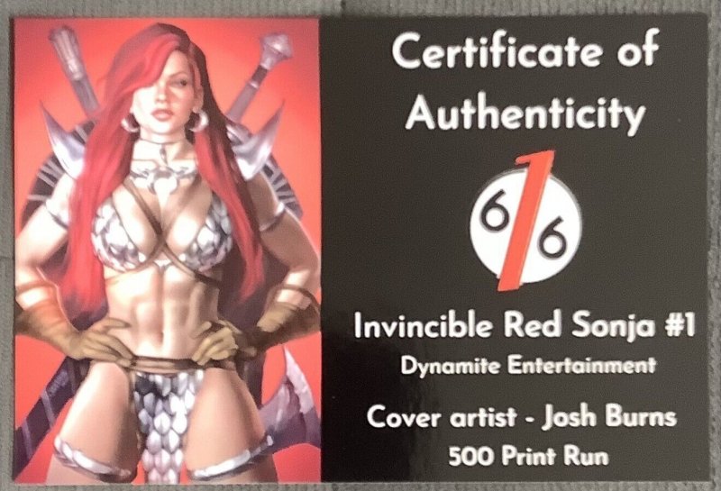 Invincible Red Sonja #1 The 616 Comics Ed. (2021, Dynamite) Limited to 500. NM+