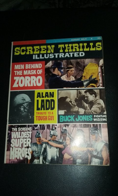 Screen Thrills magazine #9 1964 film Zorro Buck Jones Alan Ladd Tarzan Superman