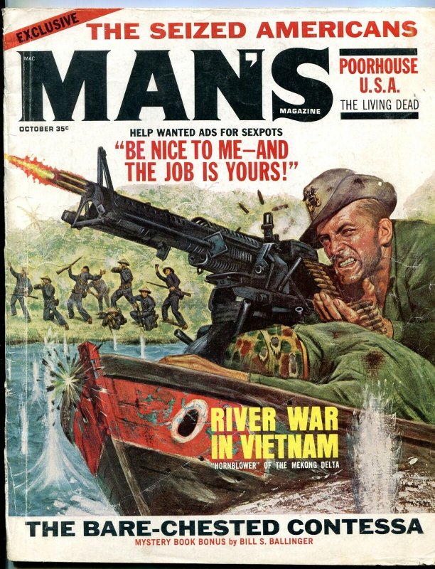 Man's Magazine October 1966-SURGERY PICS-VIETNAM WAR VG-