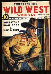 WILD WEST WEEKLY-- AUG 13 1938--SILVER KID--Norman Saunders--Pulp Mag--VF