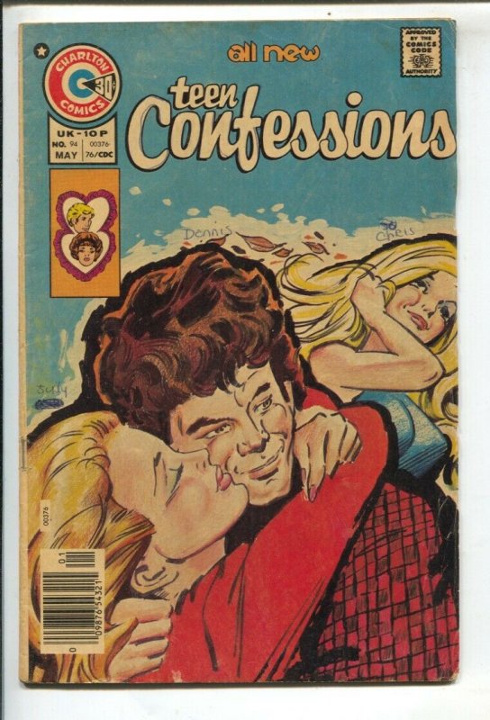 Teen Confessions #94 1976-Charlton-25¢ cover price-motorcycle stories-low dis...