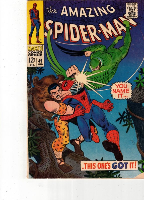 The Amazing Spider-Man #49 (1967) 1st New Vulture! Kraven FN+ Boca CERT Tons Now
