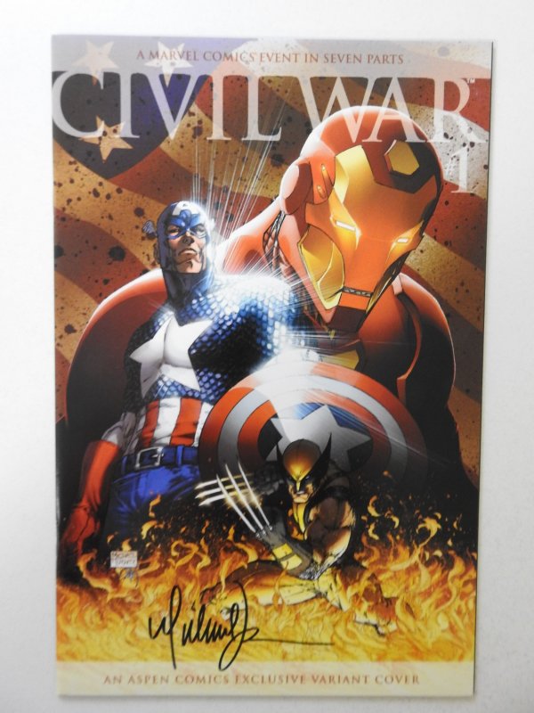 Civil War #1 Aspen Cover (2006) VF/NM Condition! Signed w/ no cert!