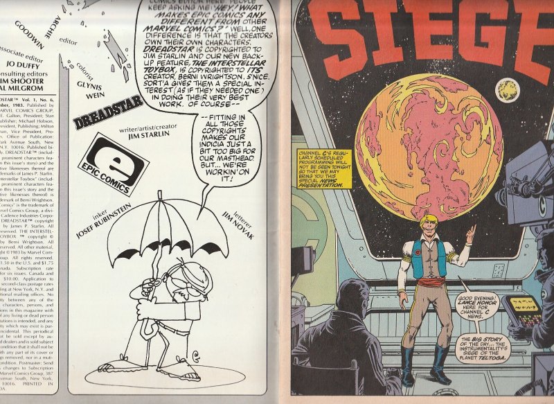 Dreadstar(Epic)# 6 Thanos creator Jim Starlin's Space Opera