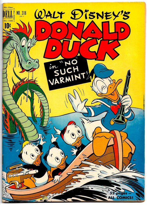 4 COLOR #318 DONALD DUCK in No Such Varmint ('51) 8.5 VF+  Carl Barks!