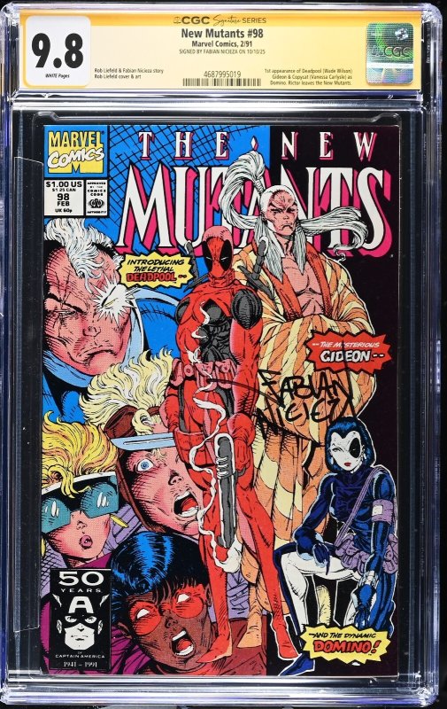 New Mutants (1991) # 98 (CGC 9.8 SS) Signed Fabian Nicieza • Marvel