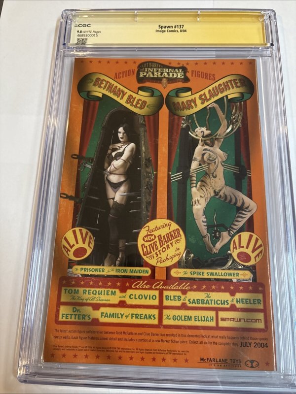 Spawn (2004) # 137 (CGC 9.8 SS) Signed Greg Capullo • Image Comics • Census=2