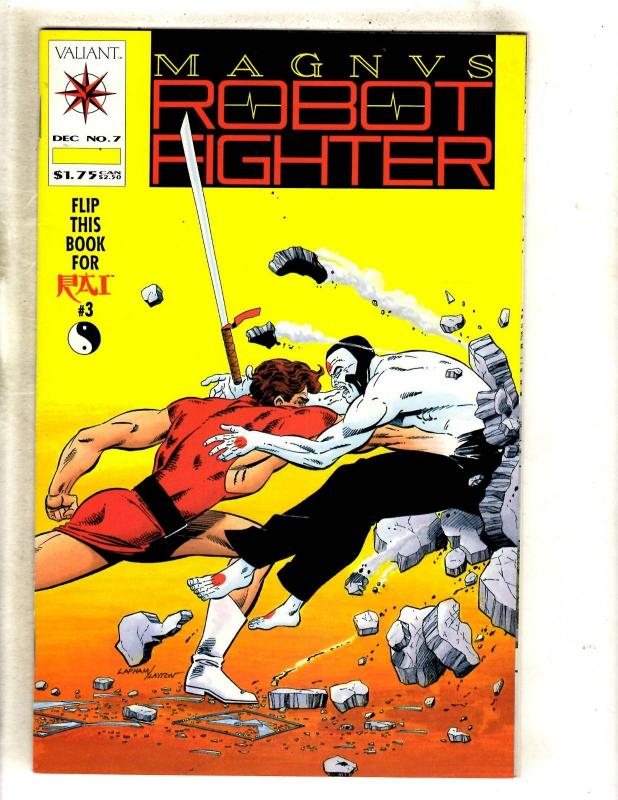 Magnus Robot Fighter # 7 NM- Valiant Comic Book WITH CARDS / Coupon RAI # 3 FM3