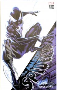 AMAZING SPIDER-MAN #800 J SCOTT CAMPBELL BLACK SUIT COVER SDCC EXCLUSIVE W/COA.