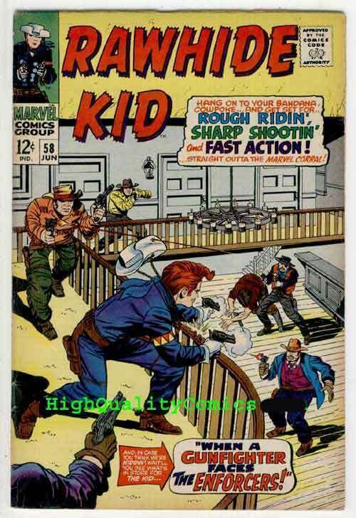 RAWHIDE KID #58, VF-, Enforcers, Larry Lieber, Western, Guns, Wolf, The Judge